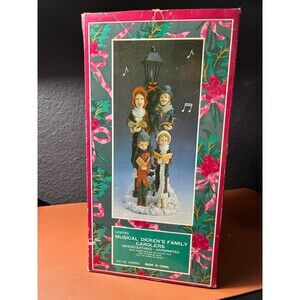 Vintage Musical Dickens Family Carolers Christmas Figurine Handpainted